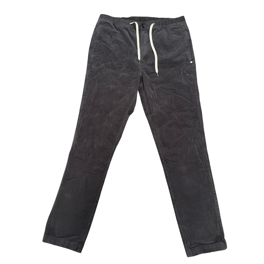 Vuori Corduroy Pants Mens Large Grey Excellent Elastic Waist Drawstring V440